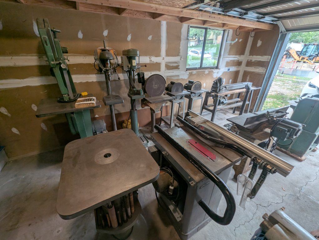 Antique Heirloom Woodworking Machinery, Parts, Blades, Bits, Clamps, Sandpaper & Other Various Components