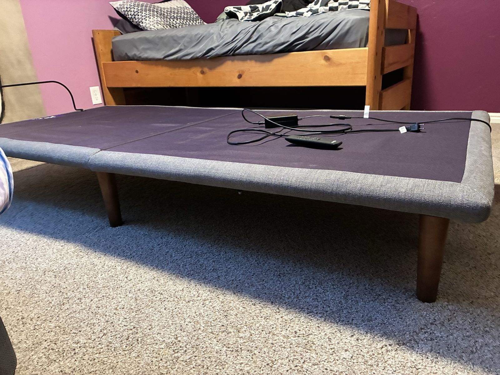Adjustable Purple Twin Bedframe
