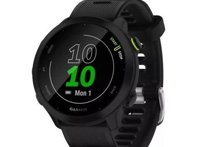 Garmin Forerunner 55 GPS Running Smartwatch - Black with Charging Cable