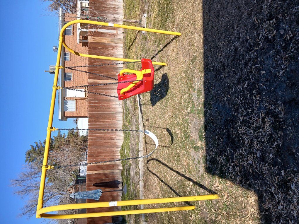 swing set with handicapped chair