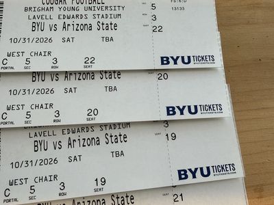 BYU vs Arizona State Football Tickets - Section 5, Row 3 (4 Tickets)