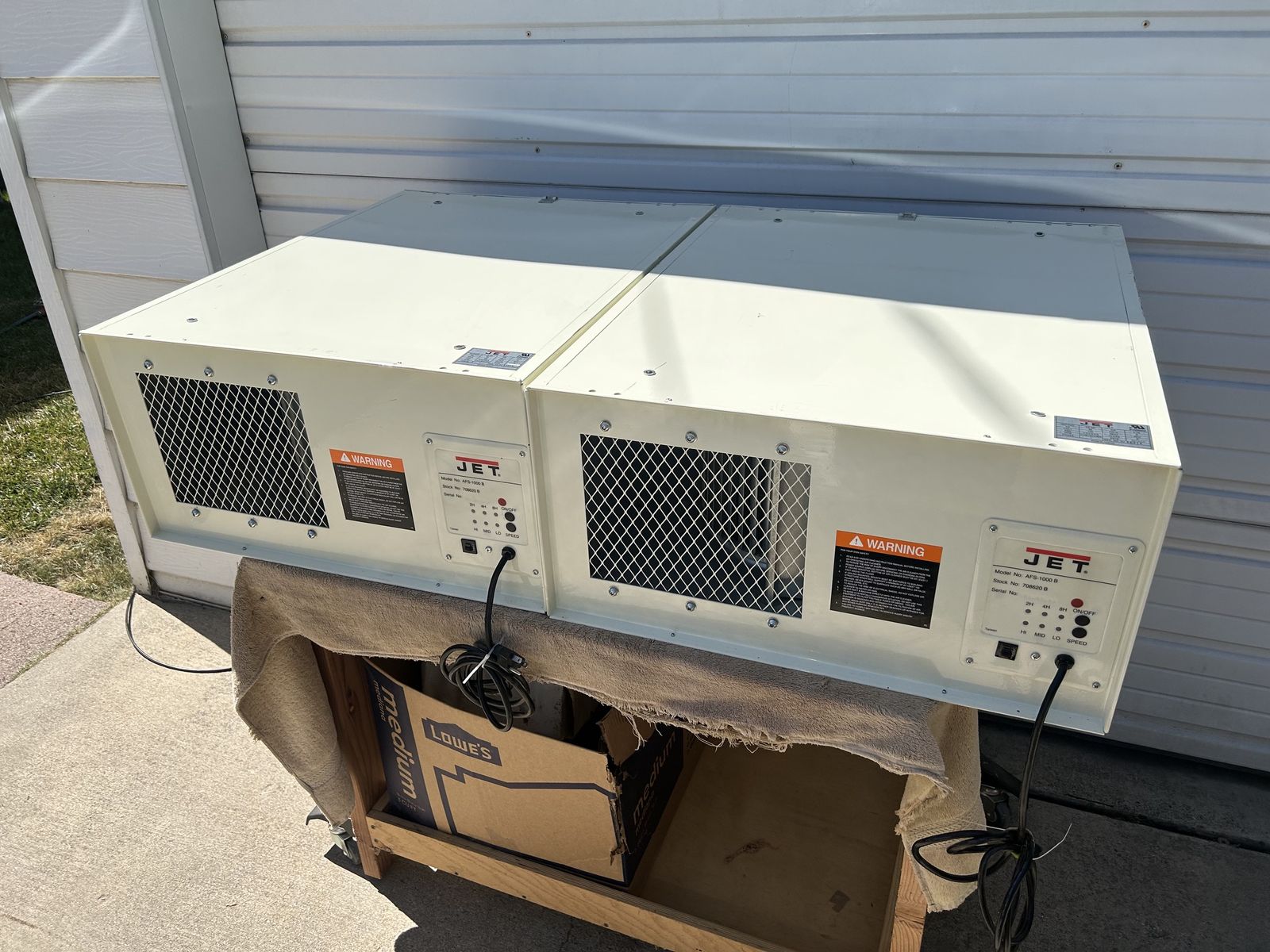 JET AFS-1000B Air Filtration System for Shop, 1/5 HP, 120V, Time Settings, 2 Units