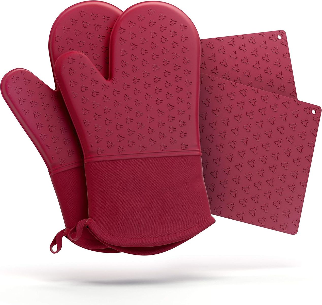 COSY HOUSE COLLECTION 4-PIECE OVEN MITT & POT HOLDER SET - 500 F HEAT RESISTANT TRIVET COOKING GLOVES -BRAND NEW!!!