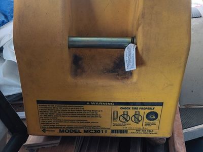 Checkers MC3011 Yellow Wheel Chock with Handle - Industrial Vehicle Safety
