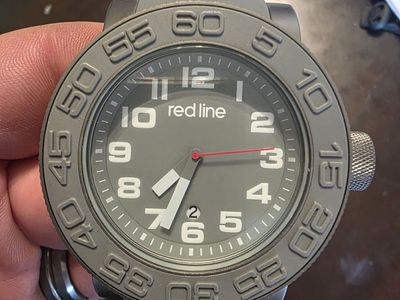 Red Line Gray Men's Wrist watch with Silicone Strap
