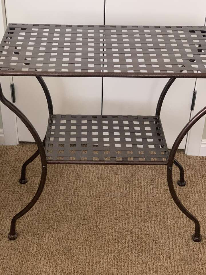New W/ Box -2 Tier Side Table In Hammered Bronze