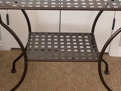 New W/ Box -2 Tier Side Table In Hammered Bronze