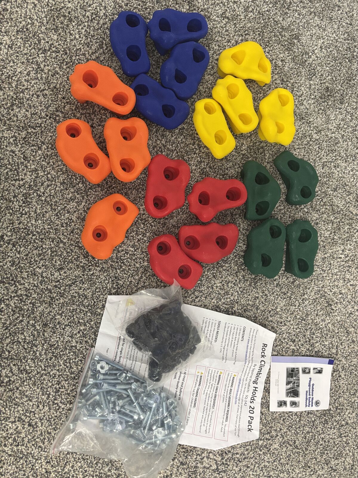 20 new # Rock Climbing Holds for Kids with Safety Plug Technokogy by Spuirrel Products