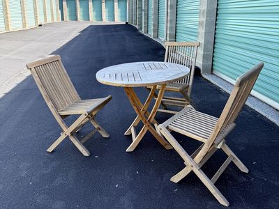 Teak Table and (3) Chairs by Kreiss Furniture