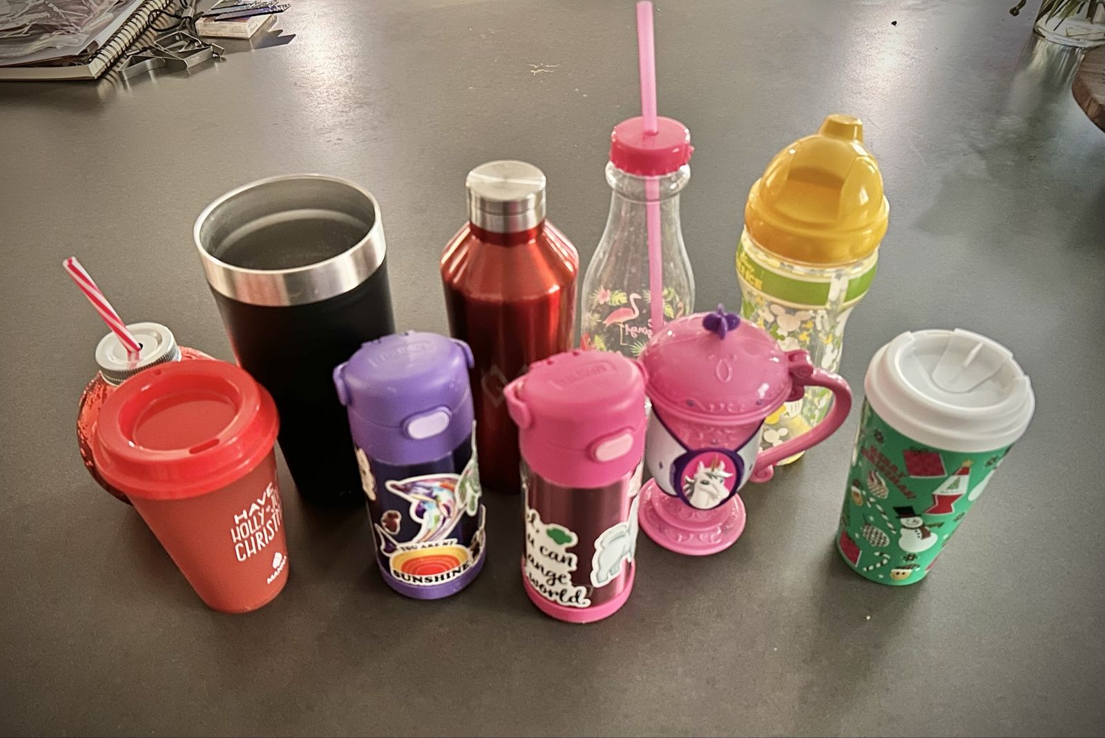 Assorted Kids & Adult Tumblers/Water Bottles - Mixed Brands & Styles