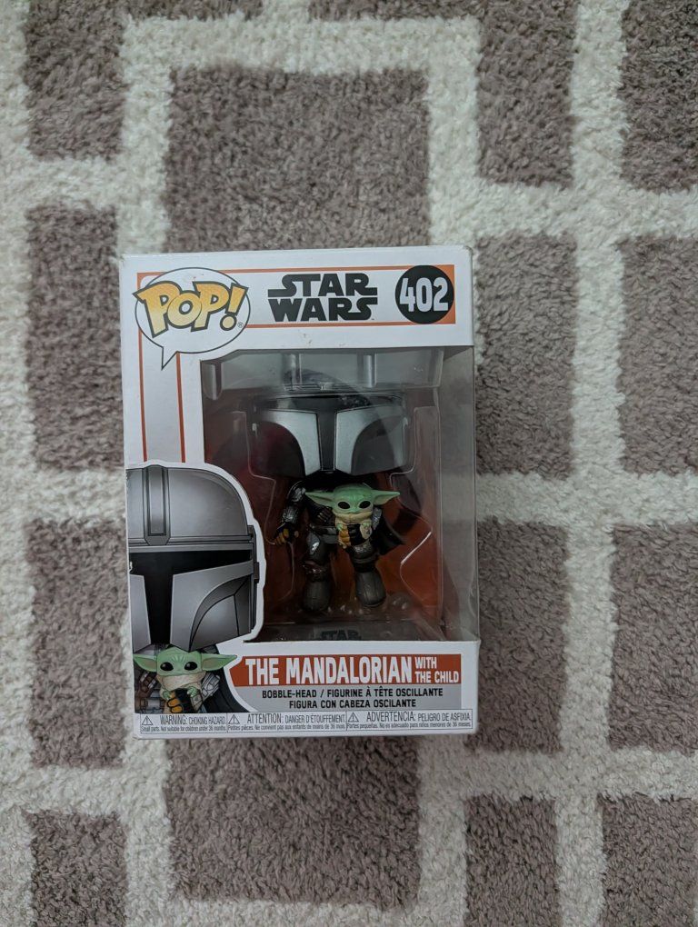 Funko Pop! Lot: Star Wars The Mandalorian with The Child #402 & My Hero Academia Best Jeanist #786