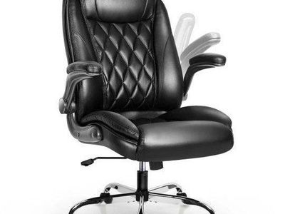 NEO CHAIR Executive Chairman Ergonomic Desk Chair, Black Leather