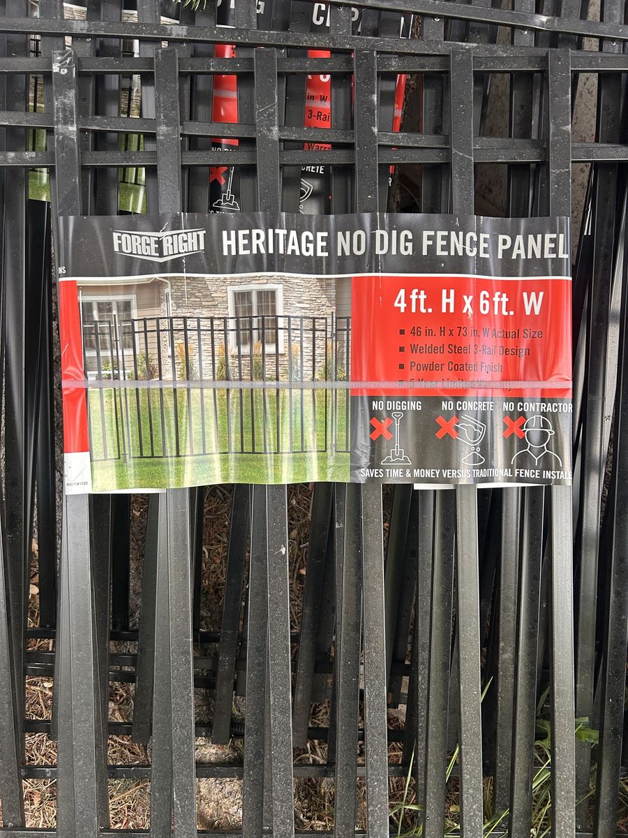 Forge Right Heritage No Dig Fence Panel - 4ft H x 6ft W, Welded Steel, Powder Coated