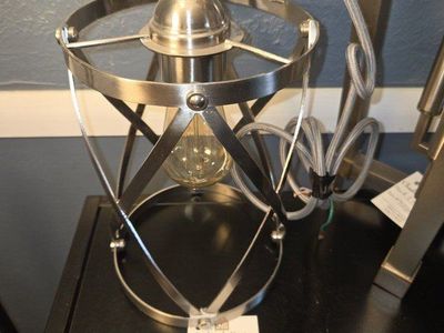 Chadwick Design Industrial Metal Cage Pendant Lamp Silver Finish