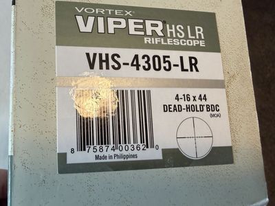 New Vortex Viper HS LR 4-16x44 Riflescope - Dead-Hold BDC MOA (VHS-4305-LR)