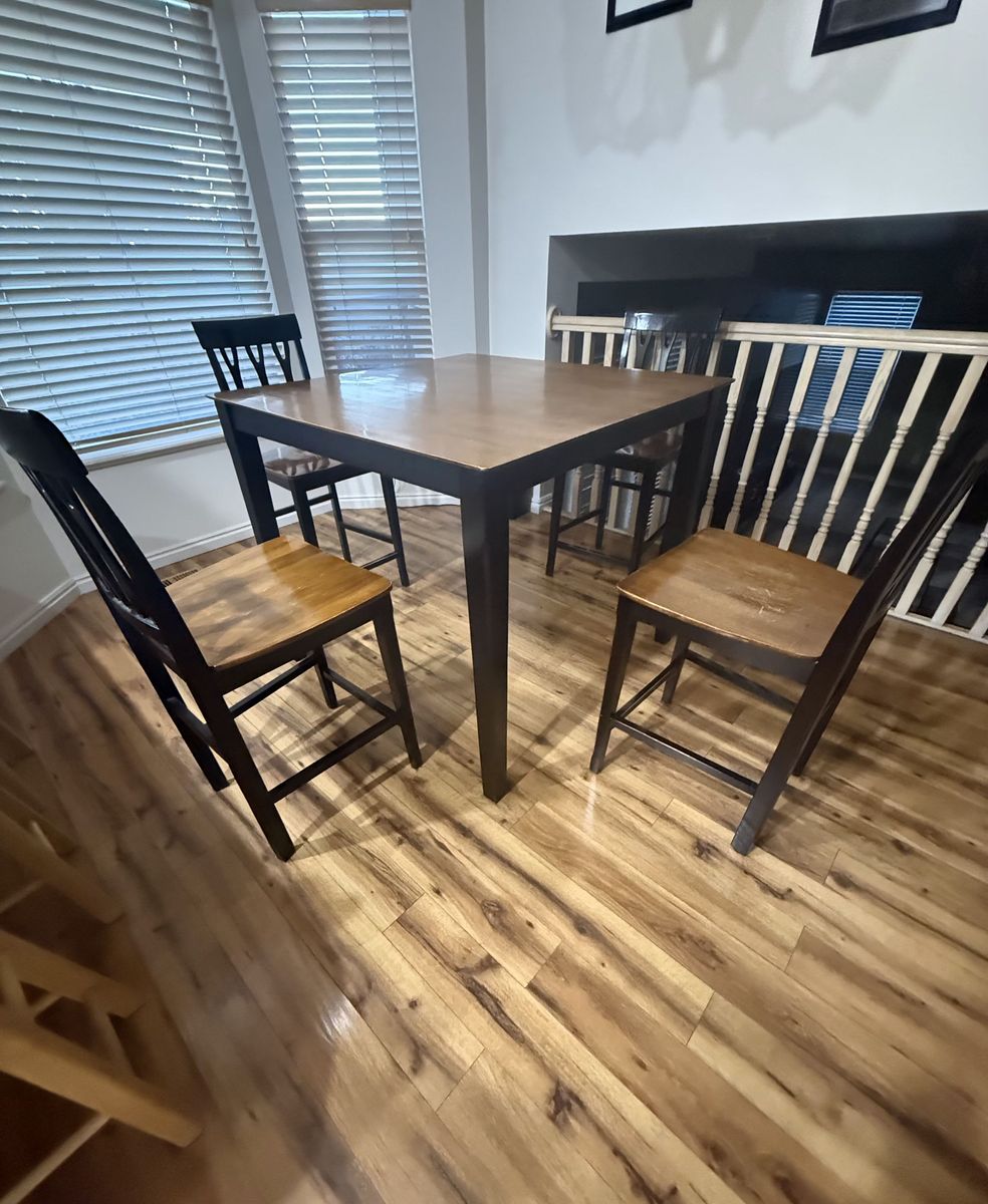 Counter height table and 4 chairs