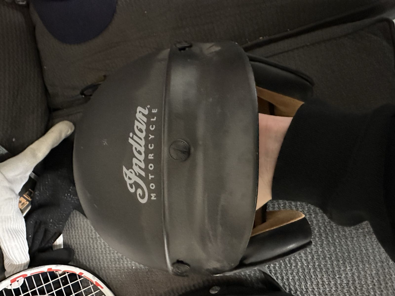 Matte Black Indian Motorcycle Half Shell Helmet