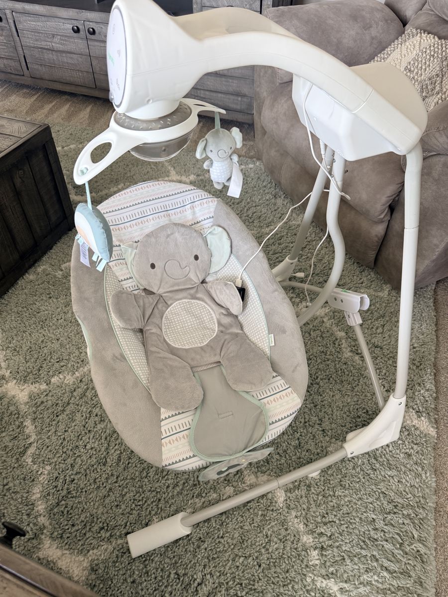 Ingenuity Baby Swing with Elephant Insert and Mobile
