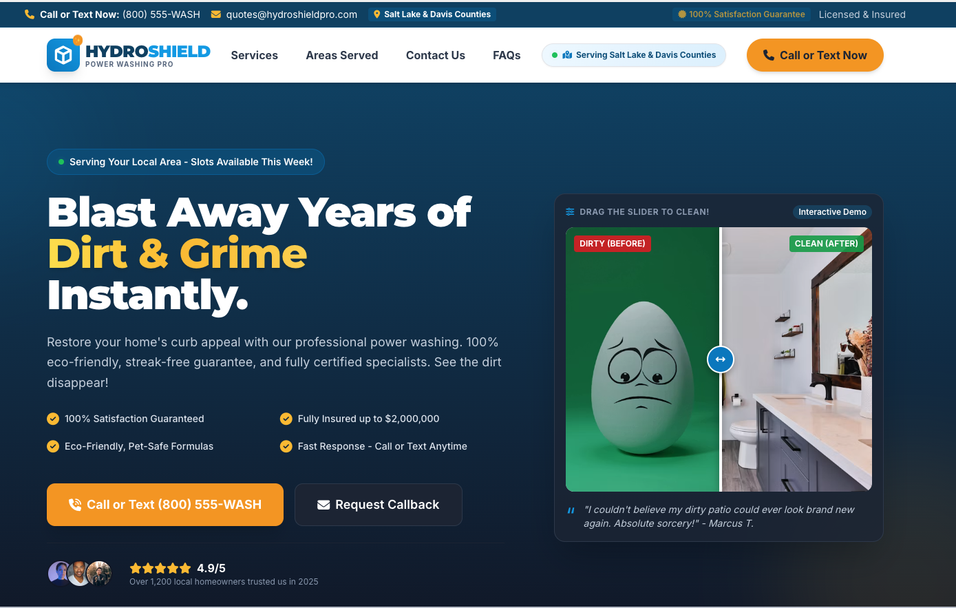 Ready-to-Launch Pressure Washing Business – Website, Emails & CRM Included