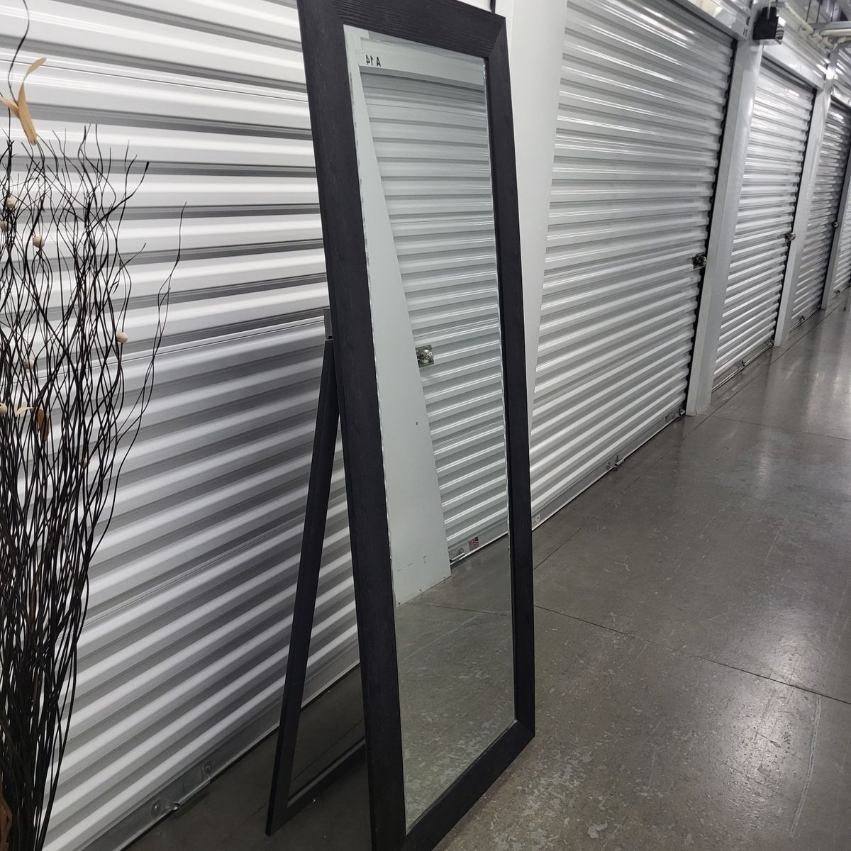 Full Length Standing Floor Mirror with Dark Wood Frame