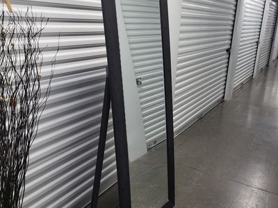 Full Length Standing Floor Mirror with Dark Wood Frame