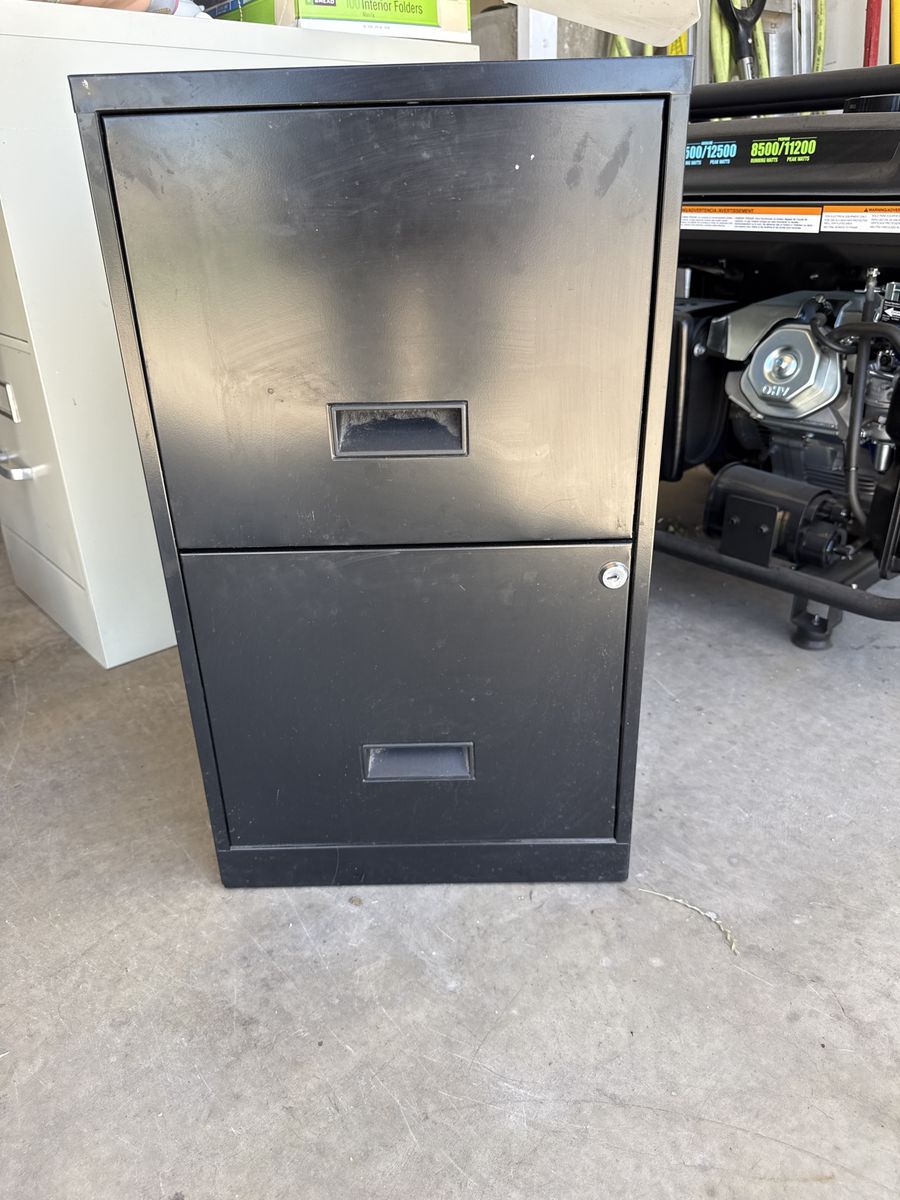 Black 2-Drawer Filing Cabinet Perfect for Home Office or Storage 14” wide 18” long 25 “ tall