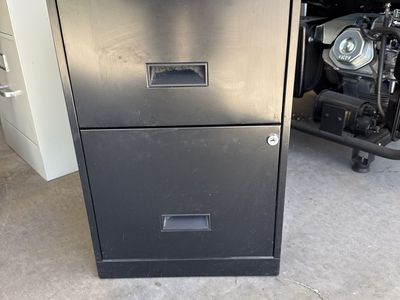 Black 2-Drawer Filing Cabinet Perfect for Home Office or Storage 14” wide 18” long 25 “ tall