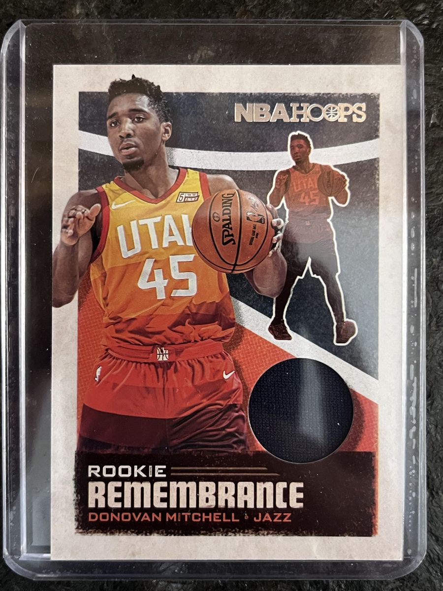 2019-20 Panini NBA Hoops Rookie Remembrance Donovan Mitchell Jazz #RR-DML Player-Worn Jersey Card