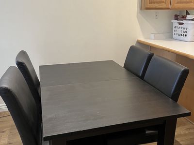 Table Chairs Dinner Set w/ Leaf