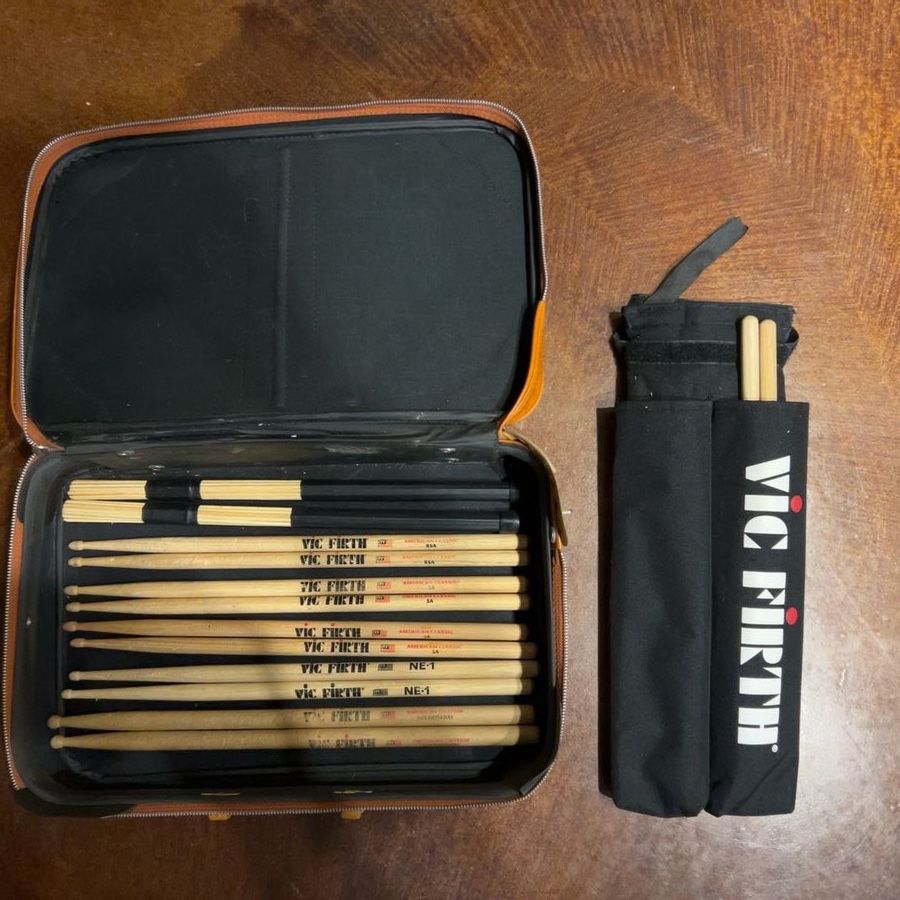 Vic Firth Drumstick Collection with Case - Assorted Models & Brushes, Excellent Condition