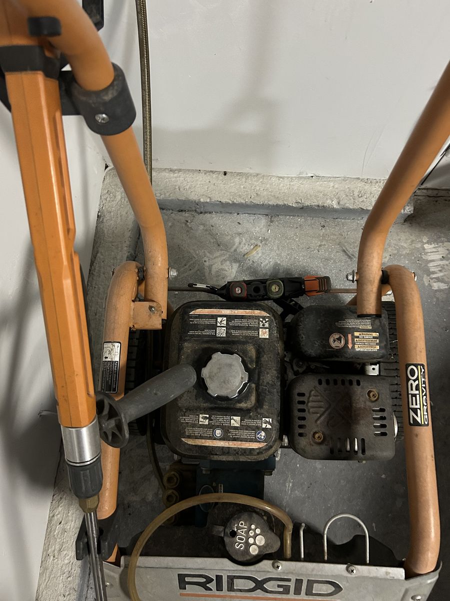 Commercial gas power washer.