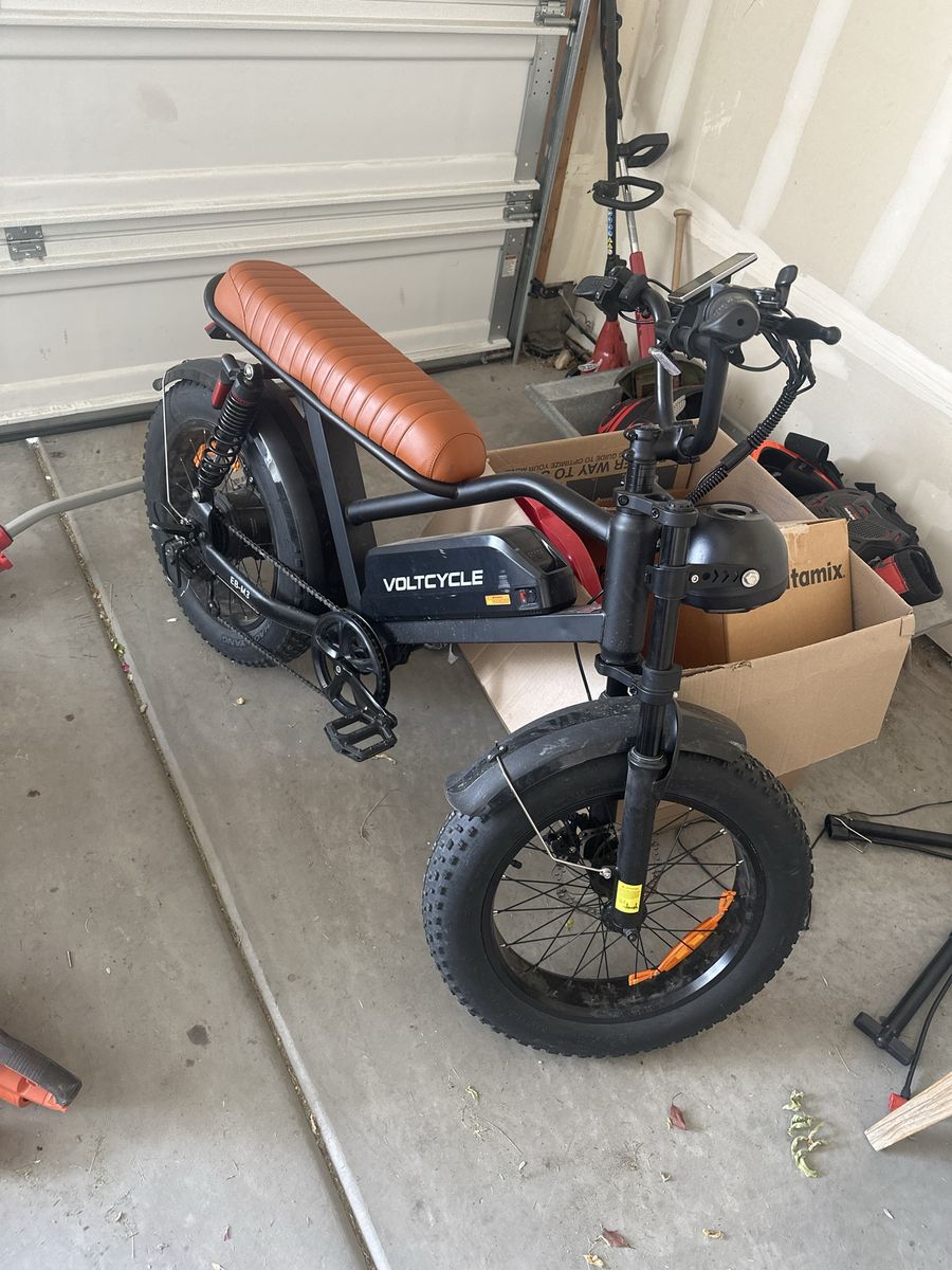 Volt Cycle Electric Fat Tire Bicycle - Black/Brown, E-Bike