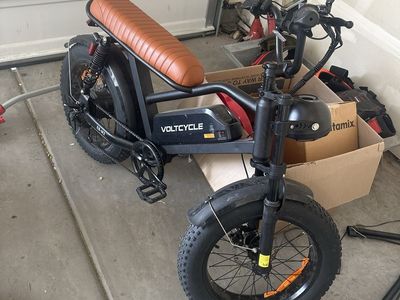 Volt Cycle Electric Fat Tire Bicycle - Black/Brown, E-Bike