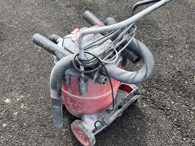 Bauer 12 Gallon Wet/Dry Shop Vacuum with Cart - Powerful Suction for Garage & Workshop