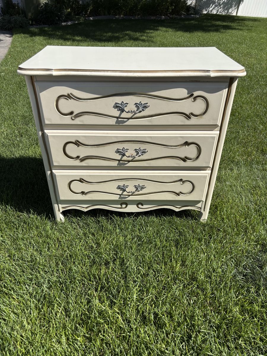 Darling Vintage Mid Century French Provincial Oversized Nightstand