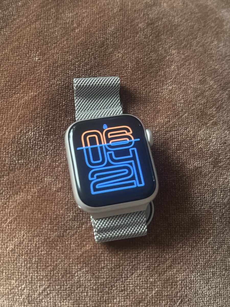 Apple Watch with Silver Milanese Loop Band