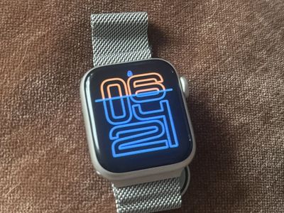Apple Watch with Silver Milanese Loop Band