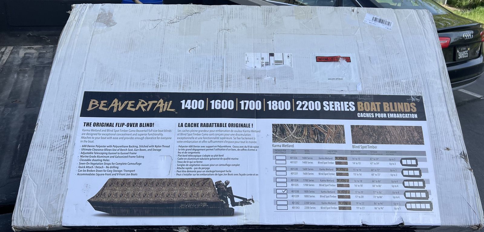 Beavertail 1800 Series Boat Blind Karma Wetland Camo For 17-20' Boats