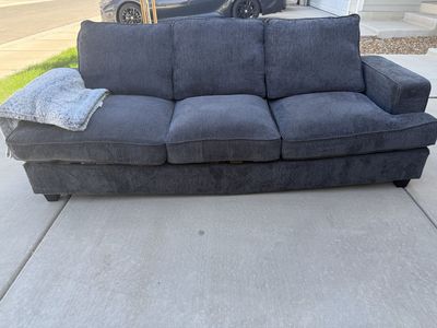 Modern Charcoal Blue 3-Seat Sofa – Clean, Comfortable, Great Condition