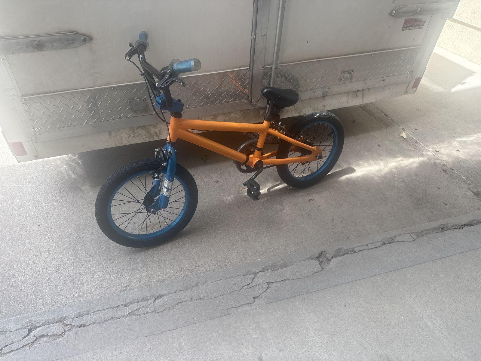 16 inch Orange & Blue Kids' BMX Bike - Excellent Condition, Ready to Ride!