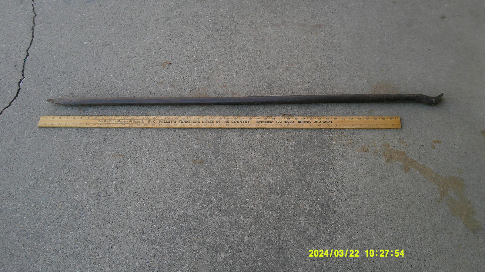 Post Hole Digging Tool 4 Foot 6 Inches Long  Weighs 14 Pounds $20