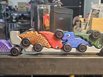 WoodenToy Dinosaur Car Set