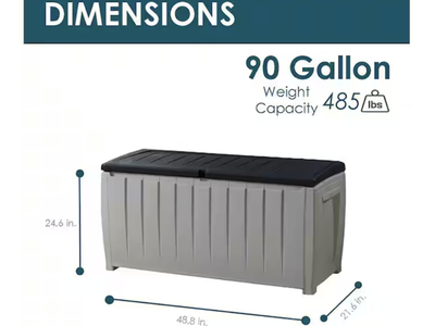 NEW Keter Novel 90 gallon Outdoor Storage Bench