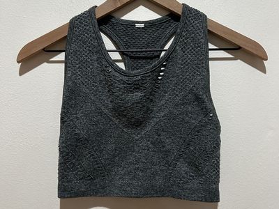 Alo Heather Forest Dark Green Lark Crop Tank Top