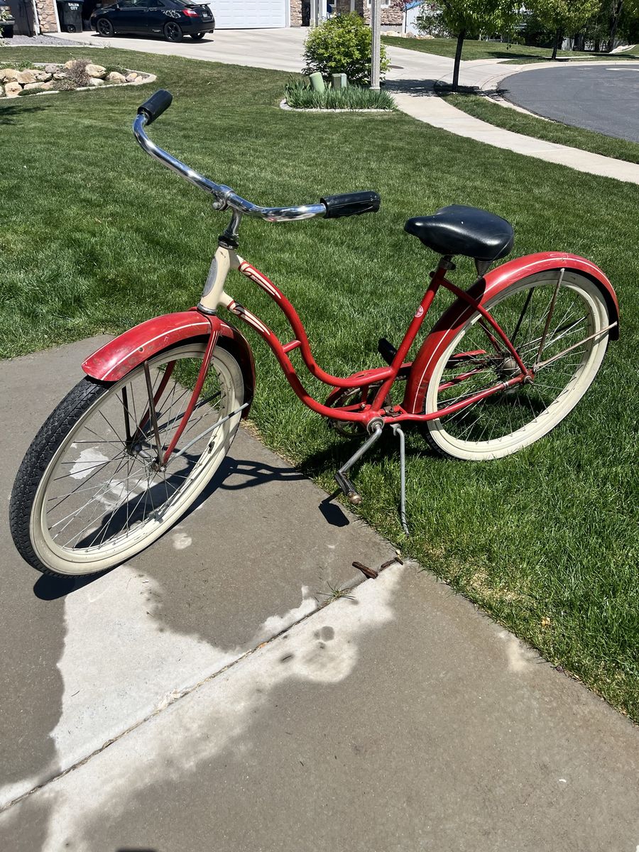 Vintage Roadmaster Spitfire Red Women's Cruiser Bike - Classic Single Speed Bicycle