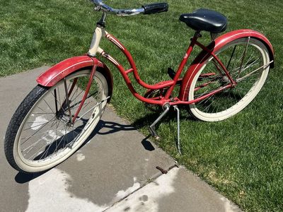Vintage Roadmaster Spitfire Red Women's Cruiser Bike - Classic Single Speed Bicycle