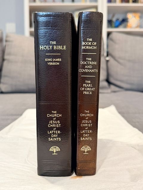 Italian Leather LDS Scriptures complete set, exclusive employee gift, excellent condition