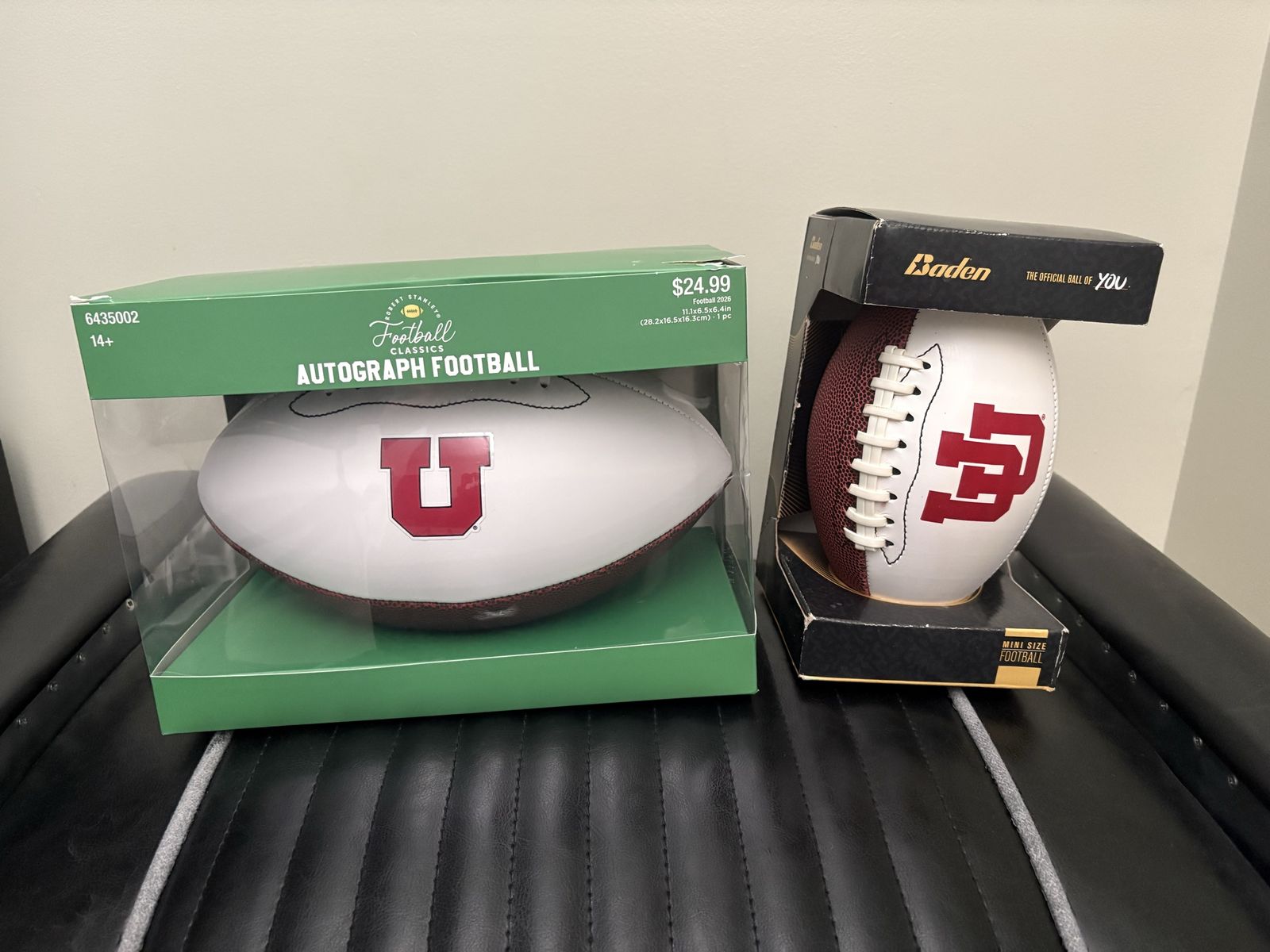 University of Utah Autograph Football & Baden Mini Football Lot