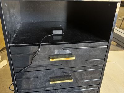 3 Drawers Nightstand With Led, Smart Modern Bedside Table With Glass Top & Charging
