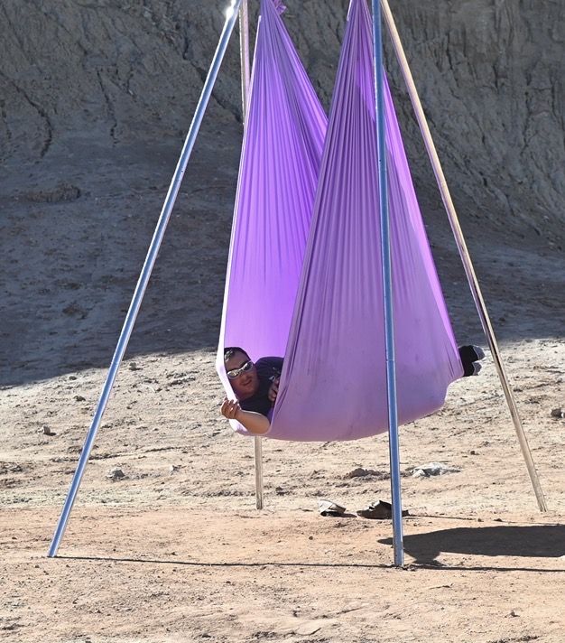Purple Aerial Yoga Hammock Set with Stand - Outdoor Portable Relaxation Swing